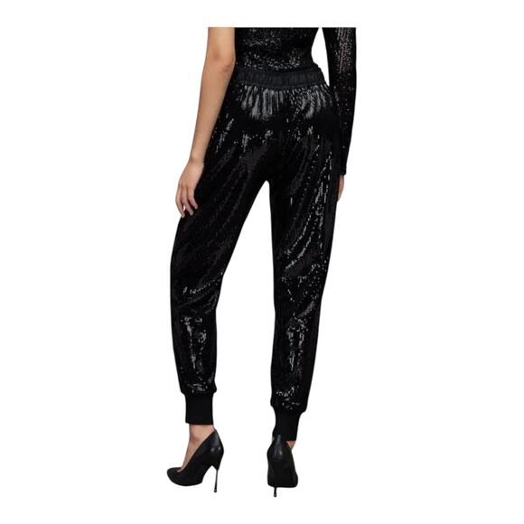 All Saints Pants Soraya sequin jogger black size 2 - Picture 7 of 7
